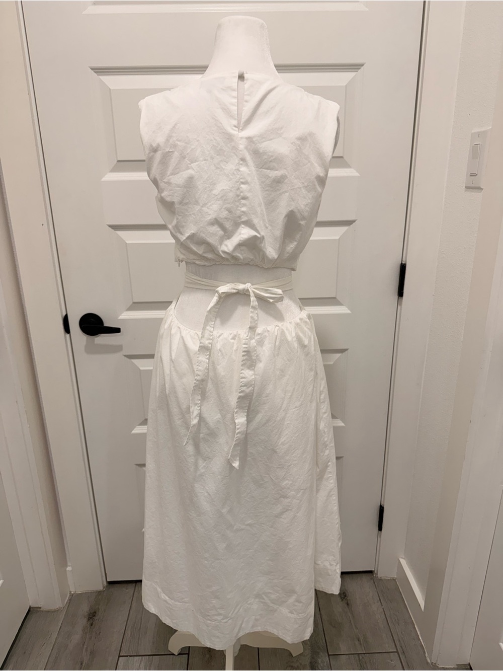 RACHEL Rachel Roy White Cotton Cutout Waist Midi Dress Size 2 NWOT